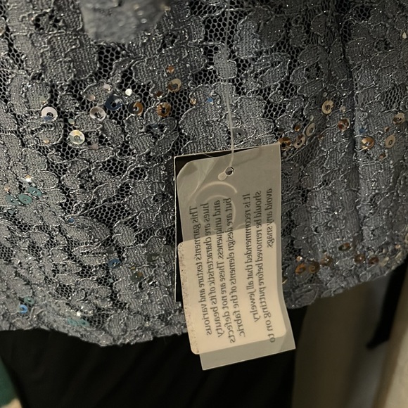 Alex Evenings Blue/Gray Sequin Lace Jacket 16W - Picture 4 of 5